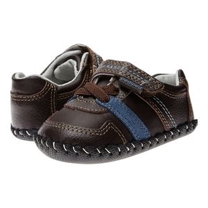 NIB pediped Originals Boys 'Channing' Infant Crib Shoe Brown, Small 6-12 months